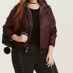 Torrid Burgundy Moto Jacket